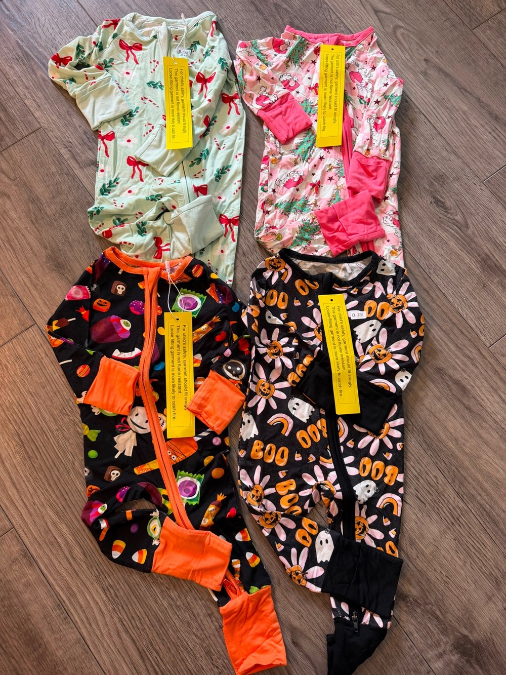 Bamboo zip Pajamas Halloween & Christmas